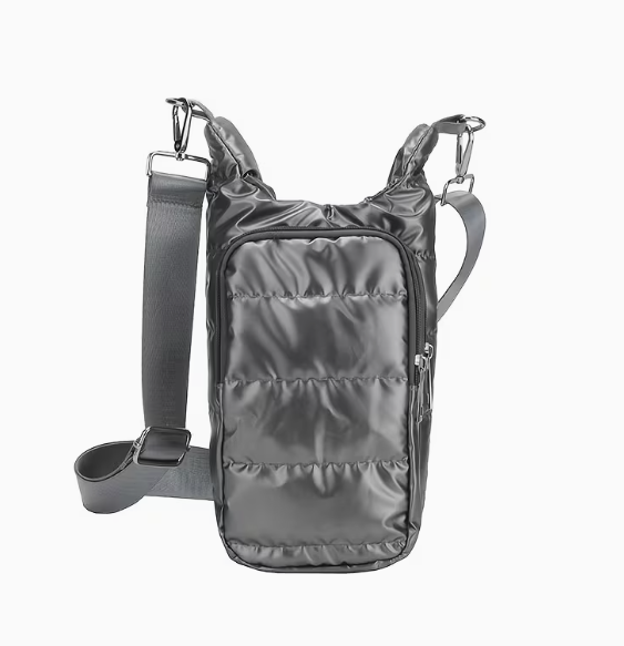 Women's shoulder bag, can hold a water bottle, lined, suitable for various outdoor activities.