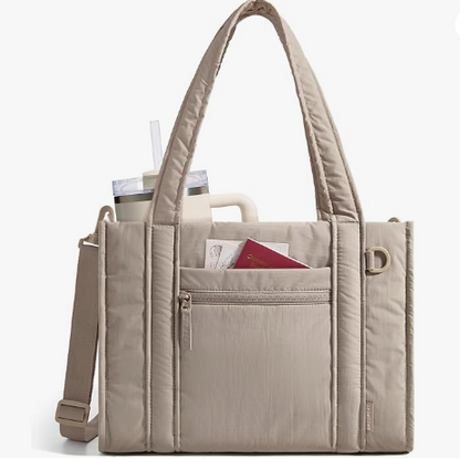 Women's square tote bag, zippered crossbody bag