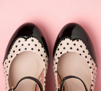 Mary Jane Pumps in Black and Nude