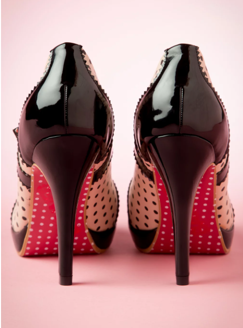 Mary Jane Pumps in Black and Nude