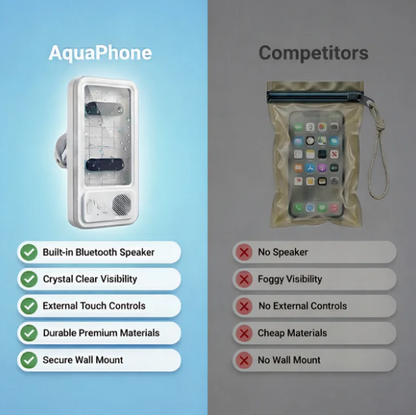 Waterproof touch screen phone holder with Bluetooth speaker for bathroom