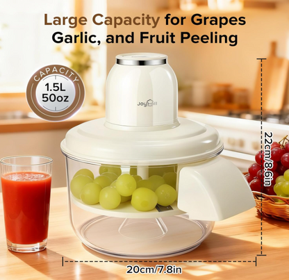 Automatic fruit peeler for grapes, tomatoes, cherries, and garlic.
