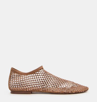 Sexy openwork rhinestone flat shoes