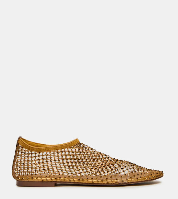 Sexy openwork rhinestone flat shoes