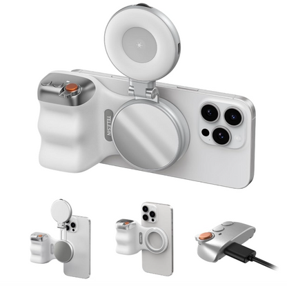 Magnetic phone camera grip + C03 magnetic selfie fill light set