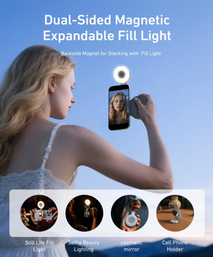 Magnetic phone camera grip + C03 magnetic selfie fill light set