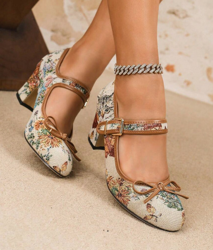 Mary Jane high heels, T-strap round toe shoes