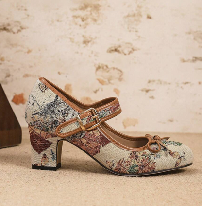Mary Jane high heels, T-strap round toe shoes