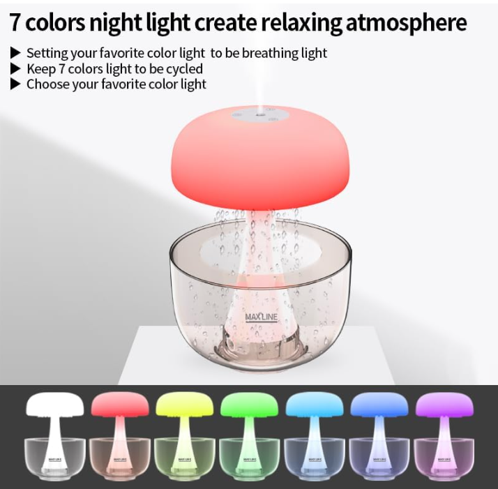 RainCloud Humidifier - Jellyfish Night Light and Essential Oil Diffuser