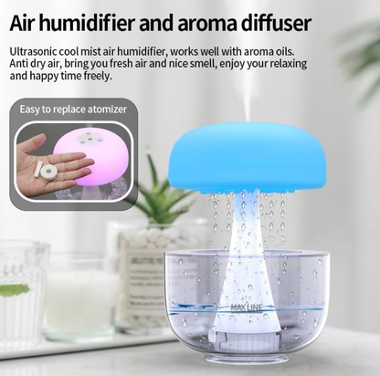 RainCloud Humidifier - Jellyfish Night Light and Essential Oil Diffuser