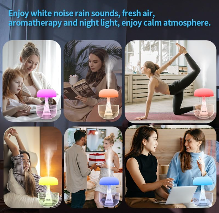 RainCloud Humidifier - Jellyfish Night Light and Essential Oil Diffuser