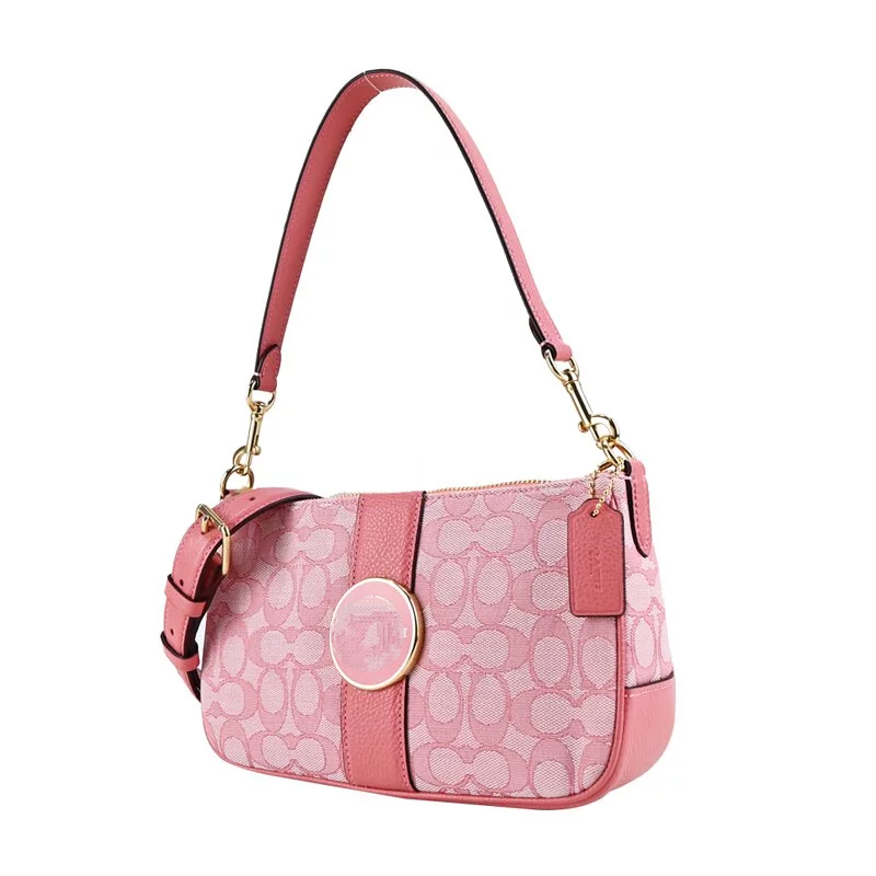 Jacquard patchwork leather shoulder bag
