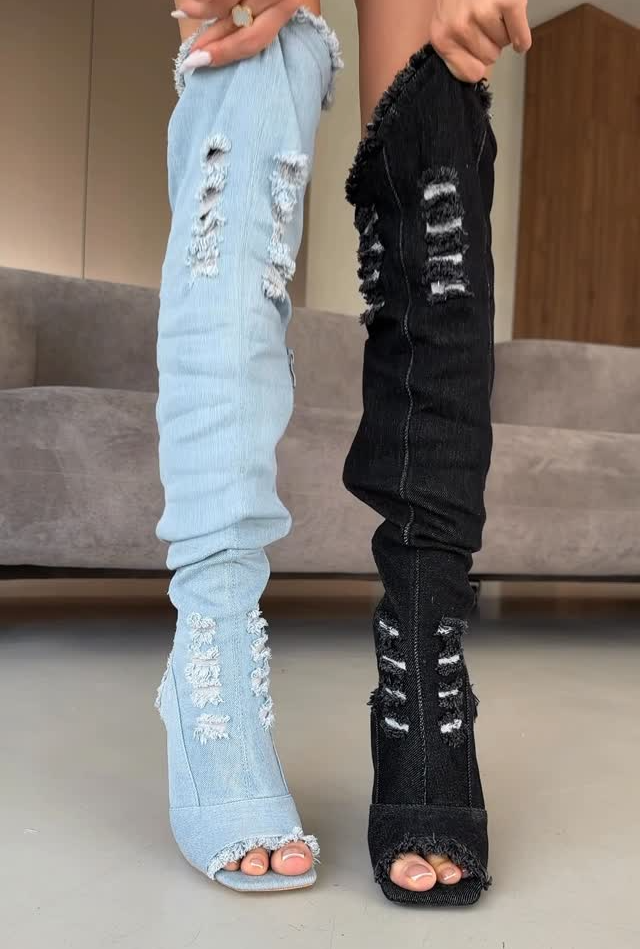 Over-the-knee cowboy boots