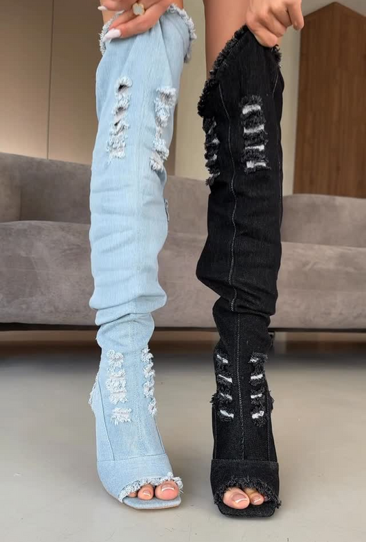 Over-the-knee cowboy boots