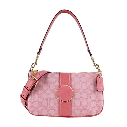 Jacquard patchwork leather shoulder bag