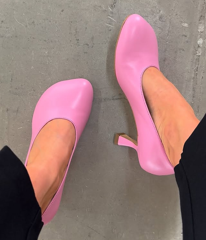 Genuine leather high heels