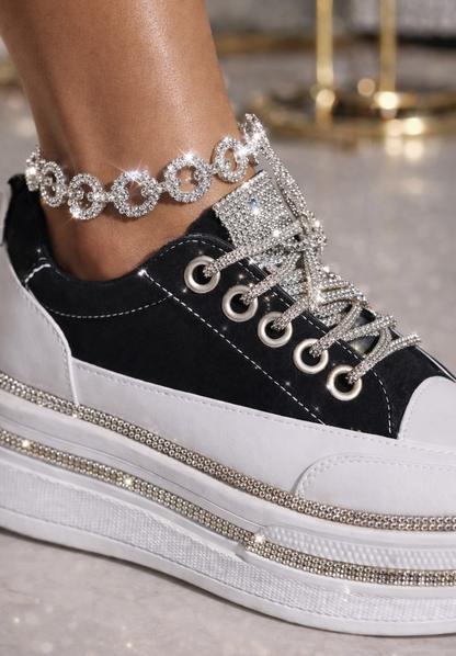 Ultimate Crystal-Embellished High-Top Platform Sneakers