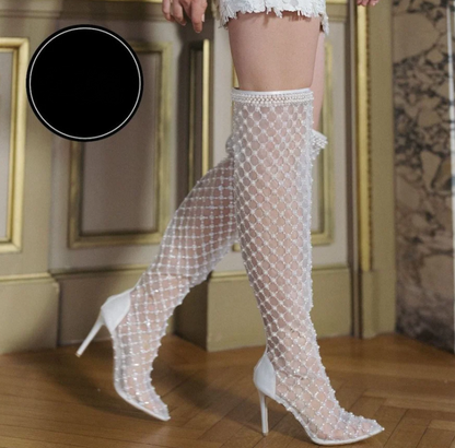 Over-the-Knee Pearl Boots